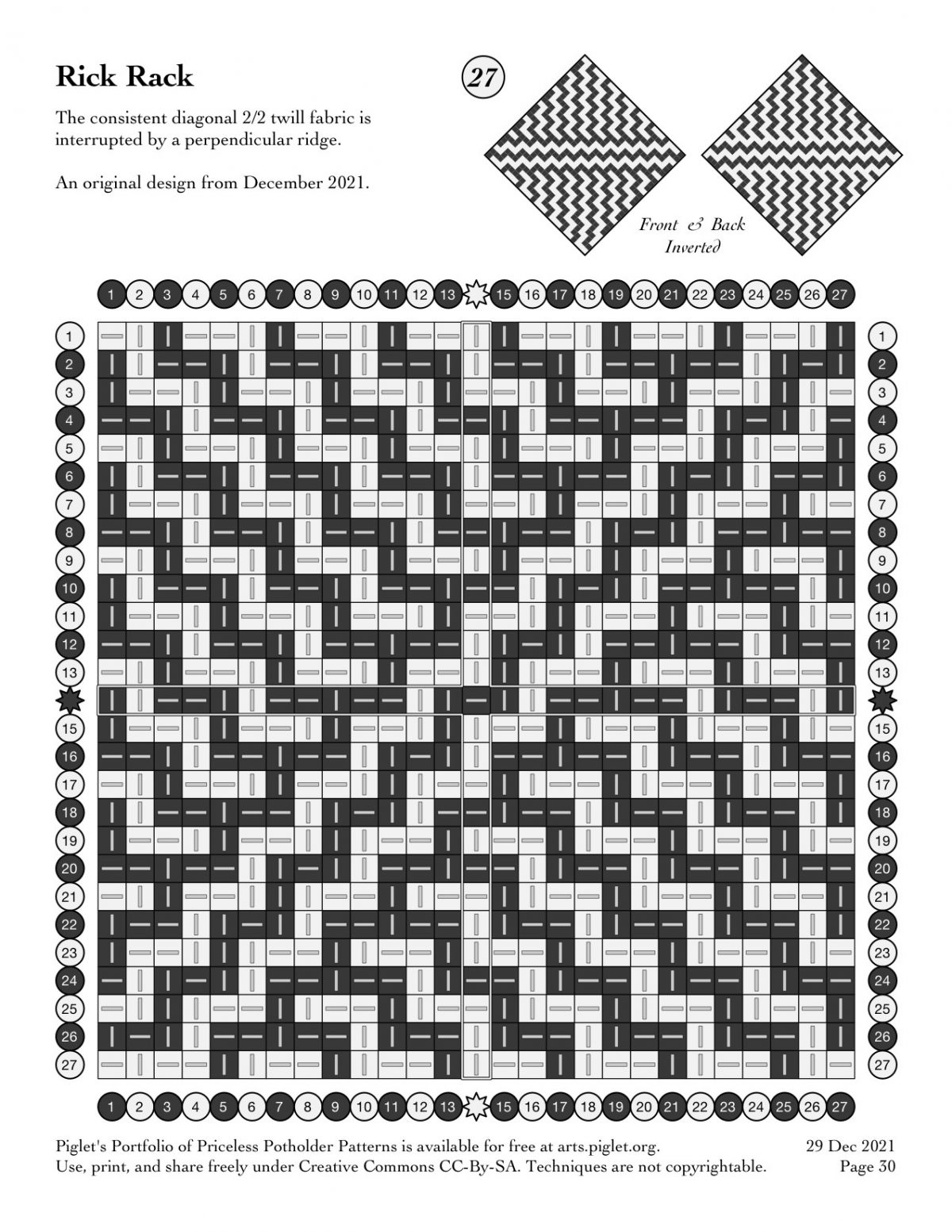 Rick Rack Block Pattern Rick Rack vs. Garden Path – Piglet's Potholder Patterns